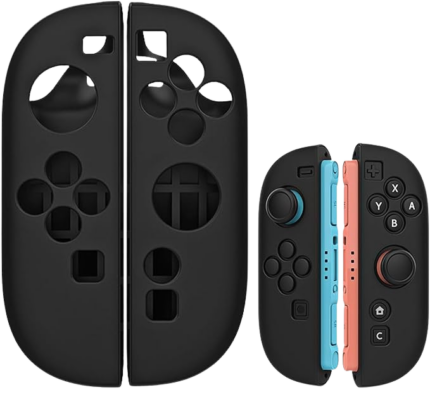 Silicone Case for Nintendo Switch 2 Joy-Con Soft Protective Case for Switch2 Grip (Black)